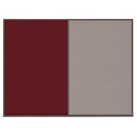 United Visual Products Double Door Radius Corkboard, 42"X32", G UV80025-GOLD-RUBBER
